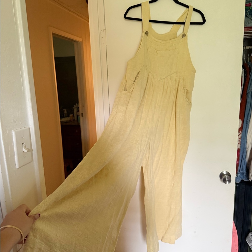 Free People Yellow Overalls
